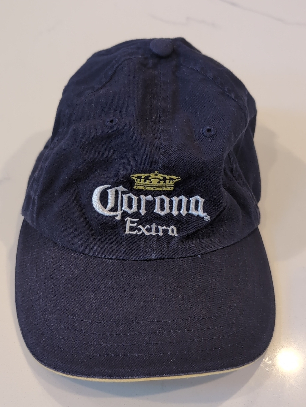 Corona Embroidered Navy Cap with Yellow Crown